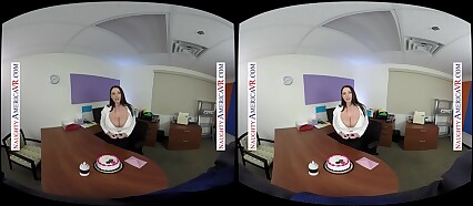 Naughty America Angela White gets a birthday surprise then puts out