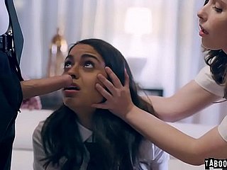 Virgin kuliah sayang Casey Calvert diundang oleh nya sekelas Wina Hitam dan tertipu seks dengannya stepbro Justin Hunt dan mulai 3some a.