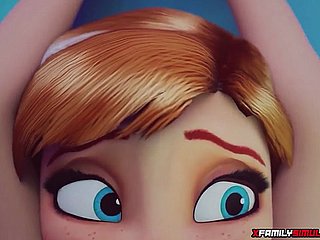 Frozen Elsa masturbation with ice cube