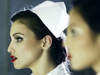 Kinky nurses in medical center fuck a patient with strapon