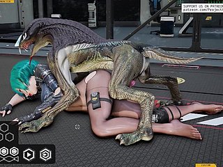 Hermosa Alet folla con un monstruo, sexo duro.