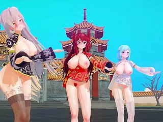 MMD wirtualni youtuberzy chiński nowy rok KKVMD (autor: 熊野ひろ)