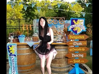 Asian Teen Celebrates Oktoberfest Alongside Munich