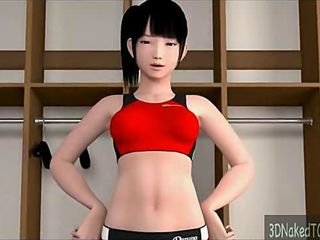 belleza 3d clean grandes tetas en la follan duro en su joven coño afeitado