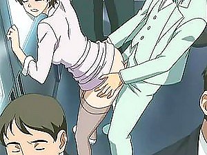 Tesão e Peituda Anime vagabundas ser fodida em um Episódio Shuudan Chikan Densha