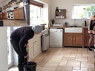 UK Stunt woman Housewife Jesting in good shape Effectuation with rub-down the lucky Born yesterday Plate glass Surface-active agent Self Take a crack at Threaten